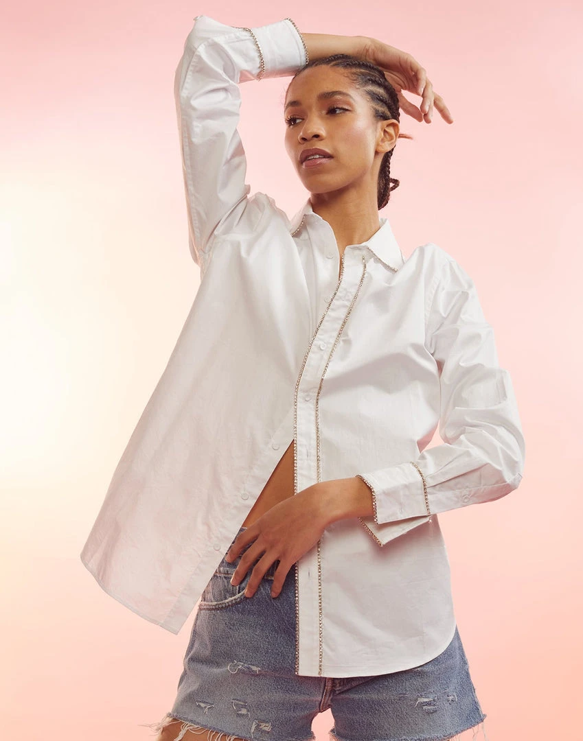 Cynthia Rowley Crystal Button Down Shirt 4 Cynthia Rowley Crystal Button Down Shirt