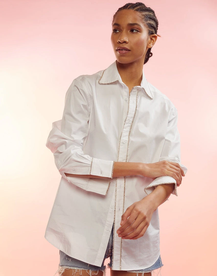 Cynthia Rowley Crystal Button Down Shirt 5 Cynthia Rowley Crystal Button Down Shirt