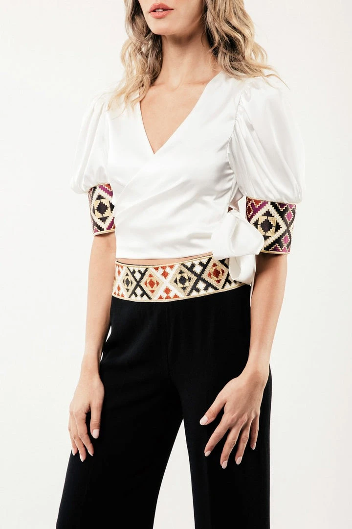 RosewaterHouse Tops Embroidered Del Blouse - Ivory 4 RosewaterHouse Tops Embroidered Del Blouse - Ivory