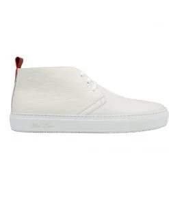 Del Toro Men's White Leather Chukka Sneaker WHAT'S HOT